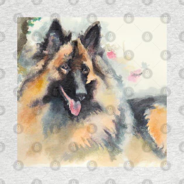 Belgian Tervuren Watercolor - Dog Lover Gifts by Edd Paint Something